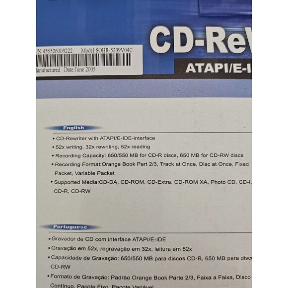 LiteOn CD-ReWriter 52x32x52x ATAPI/E-IDE Interface NIB - Picture 3 of 4